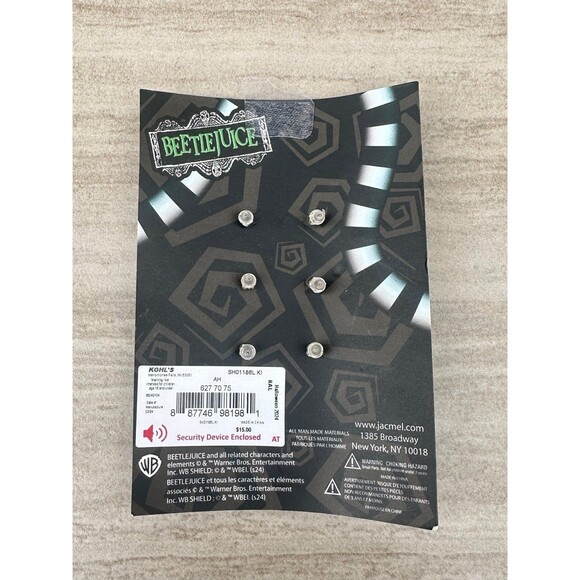 New Beetlejuice Earring 3 pack from Kohls NWT - Picture 3 of 3
